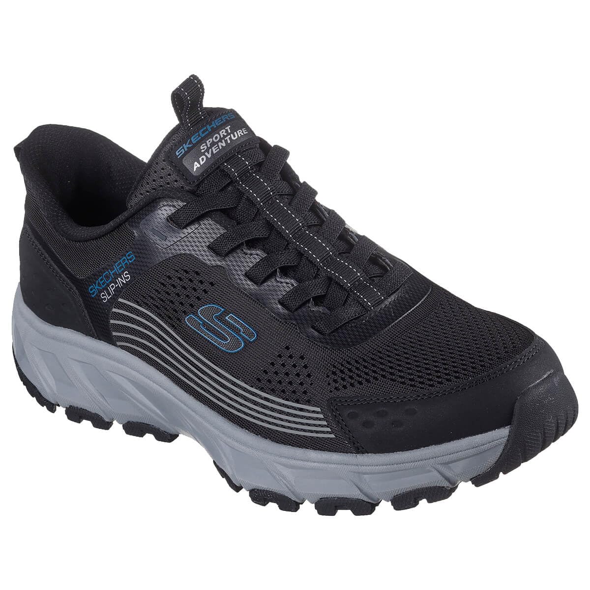 Skechers Men's Hillcrest 2.0 Slip-On Sneakers, Black Synthetic/Textile/Trim, 9.5 UK