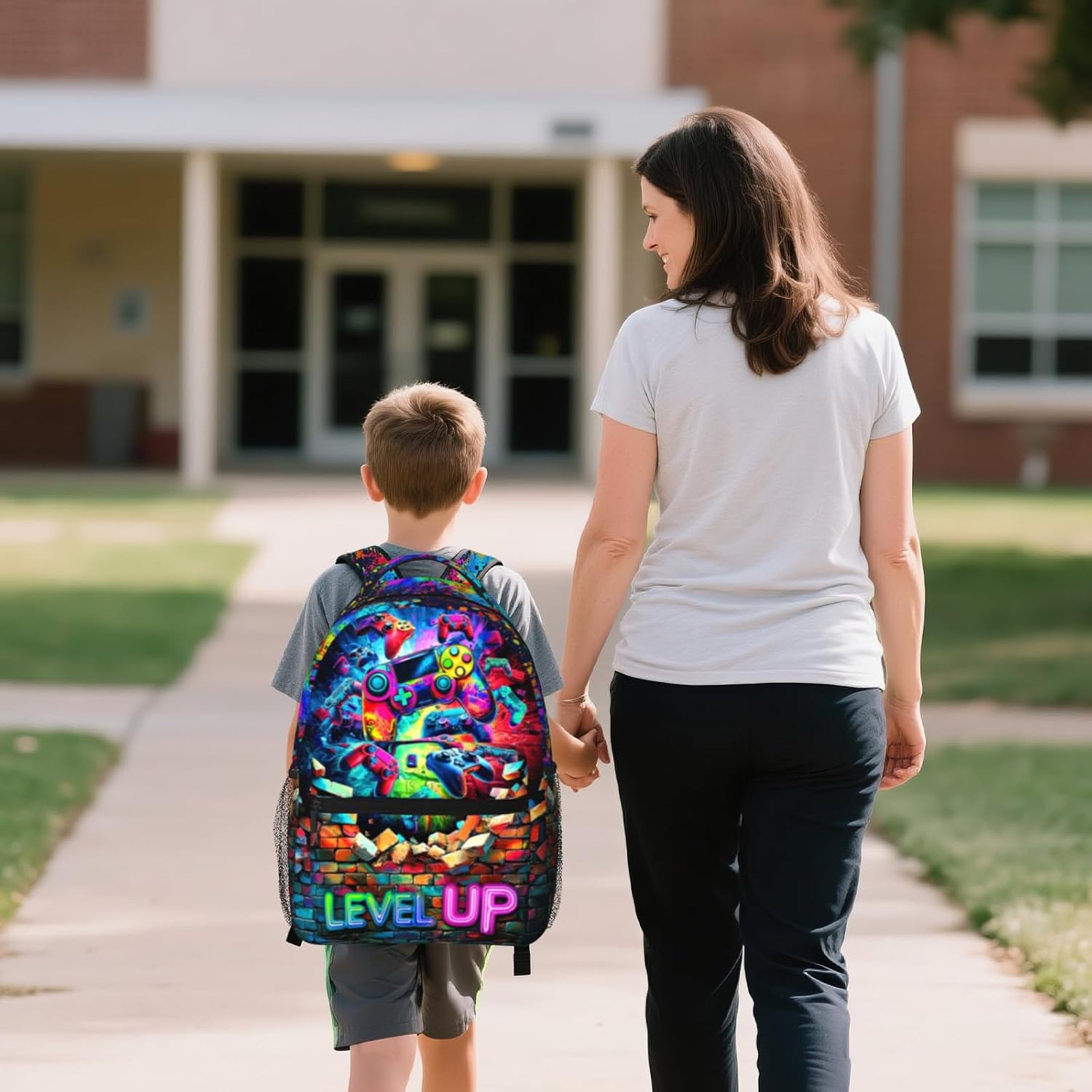 Game Backpack for Boys School Boys Backpack for Kids Children Teens Elementary Middle School Students Kids' Backpacks Ages 6-18 Video Game Bookbag Travel Back Pack - Image 6