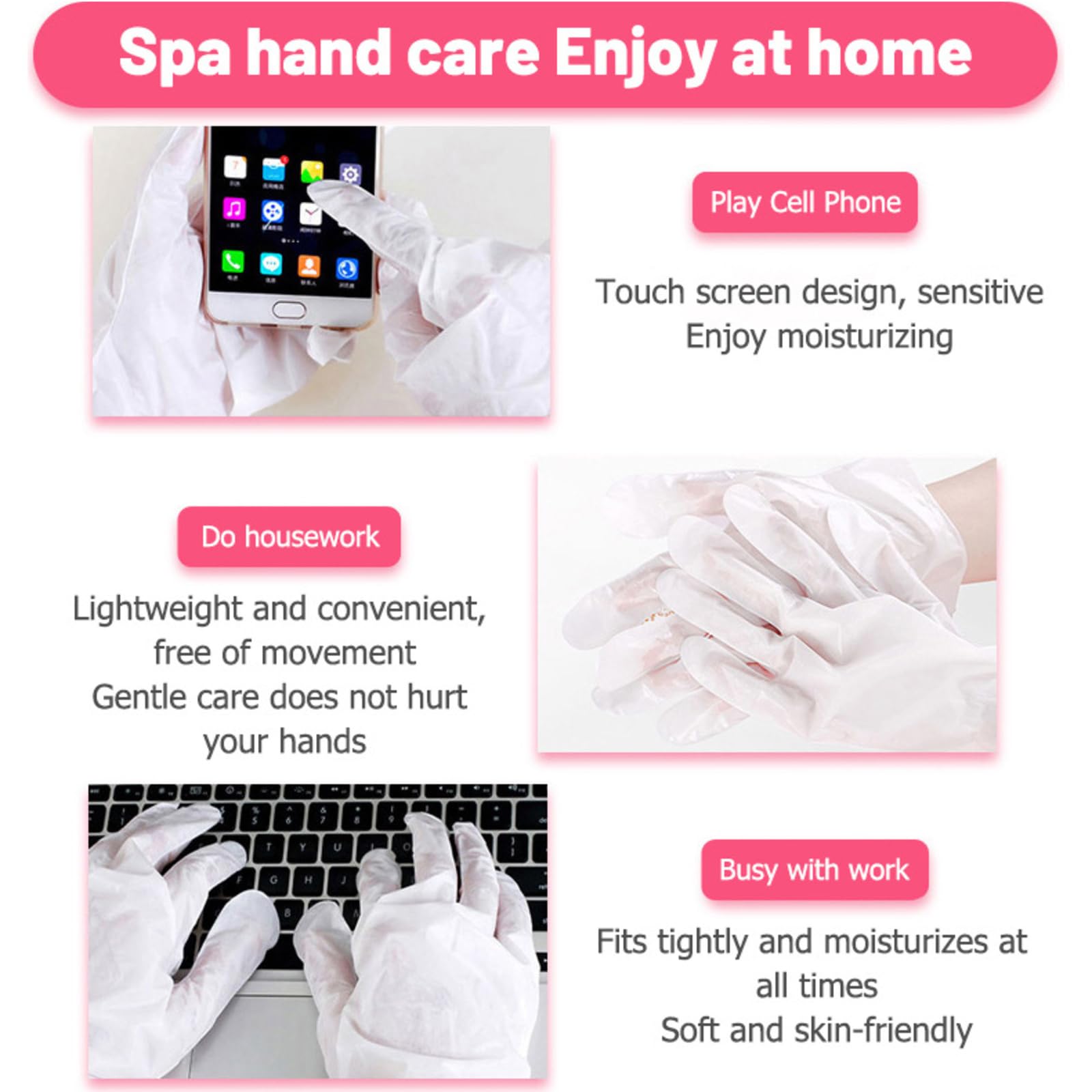 Maschera Per Le Mani, 5 Paia Maschera Idratanti Per Mani Esfoliante, Guanti Idratanti per la Sbiancamento Cura delle Mani, Per Mani Secche, Invecchiate e Screpolate, per Donne e Uomini