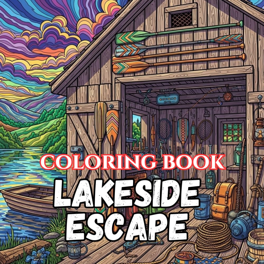Lakeside Escape: A Relaxing Coloring Book Featuring Peaceful Lake Cabins, Canoes, Docks, Campfires, Forest Views, and Cozy Outdoor Getaways (Outdoor Escape Coloring Series)