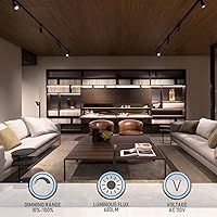 Vista 2 de LEONLITE Cabezales de iluminación LED de 8.5 W, cabezales de luz de riel tipo H, iluminación de pista regulable de 45°, accesorio de iluminación