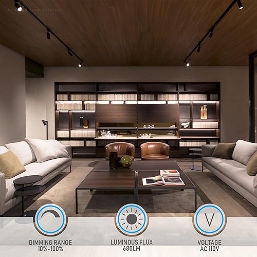 Miniatura 2 de LEONLITE Cabezales de iluminación LED de 8.5 W, cabezales de luz de riel tipo H, iluminación de pista regulable de 45, accesorio de iluminación de