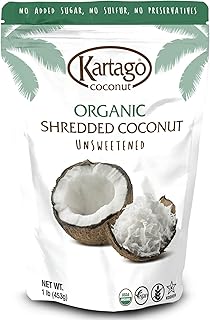Kartago Organic Coconut Flakes (Unsweetened) - 100% Natural, Gluten-Free, No Added Sugar