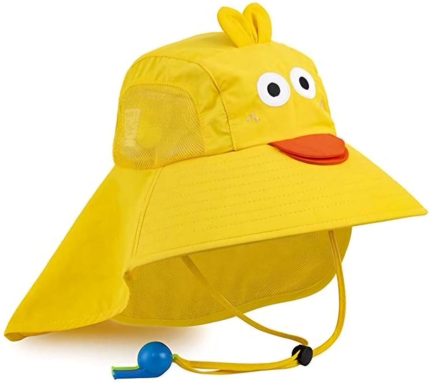 Chapéu de sol infantil FPS 50+ chapéu de proteção Solar chapéu de praia de aba larga com malha e alça de ajustável, Vem com Apito para Criancas de 3 a 12 Anos, BELLA GRACE