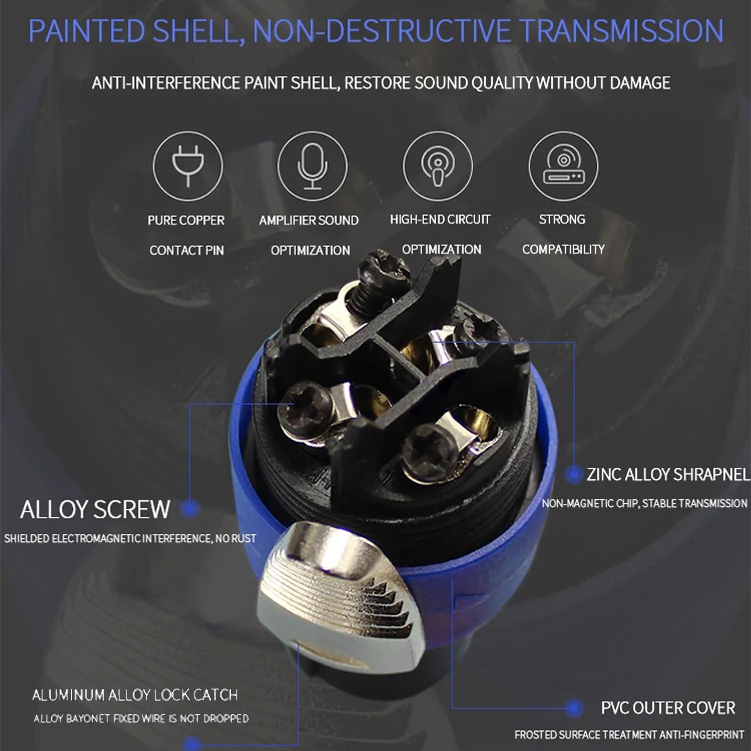 Greluma 4 Set Kit de connecteurs Speakon, fiches de haut-parleur 4 broches à verrouillage rotatif et prises de montage sur panneau de châssis, compatibles NL4FC, NL4FX, NL4MPR