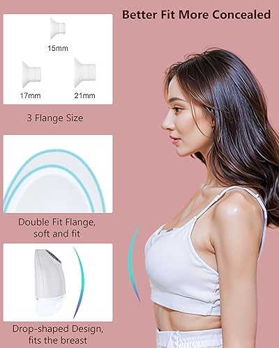 Miniatura 6 de Extractor de leche portátil con control de aplicación mejorado, extractor de leche manos libres con 3 modos y 9 niveles, bomba de lactancia portátil