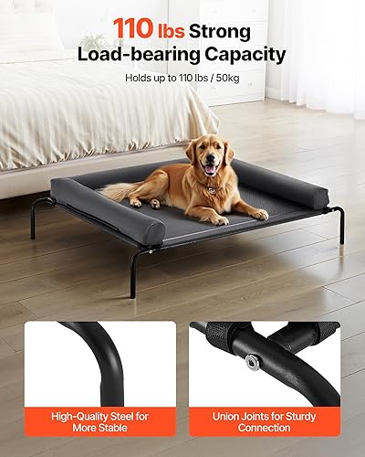 Miniatura 3 de VEVOR Cama elevada para perros grandes, cuna elevada portátil para perros con almohada lavable, cama hamaca elevada para interiores y exteriores,
