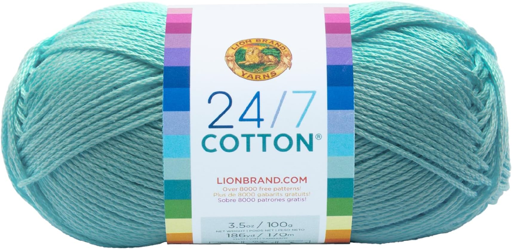 (1 Skein) 24/7 Cotton® Yarn, Aqua
