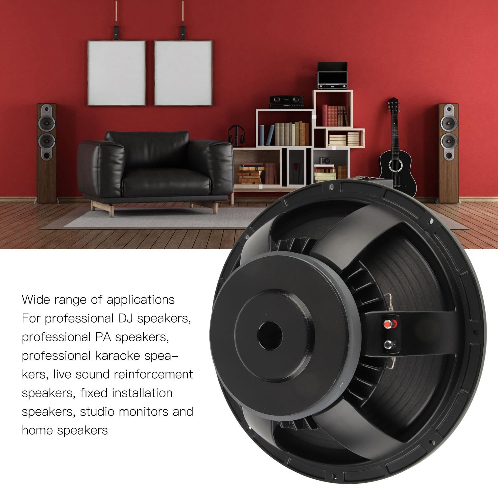 Subwoofer di Ricambio da 15 Pollici per Impieghi Gravosi 700 W per Monitor da Studio Professionali Karaoke Costruzione in Alluminio