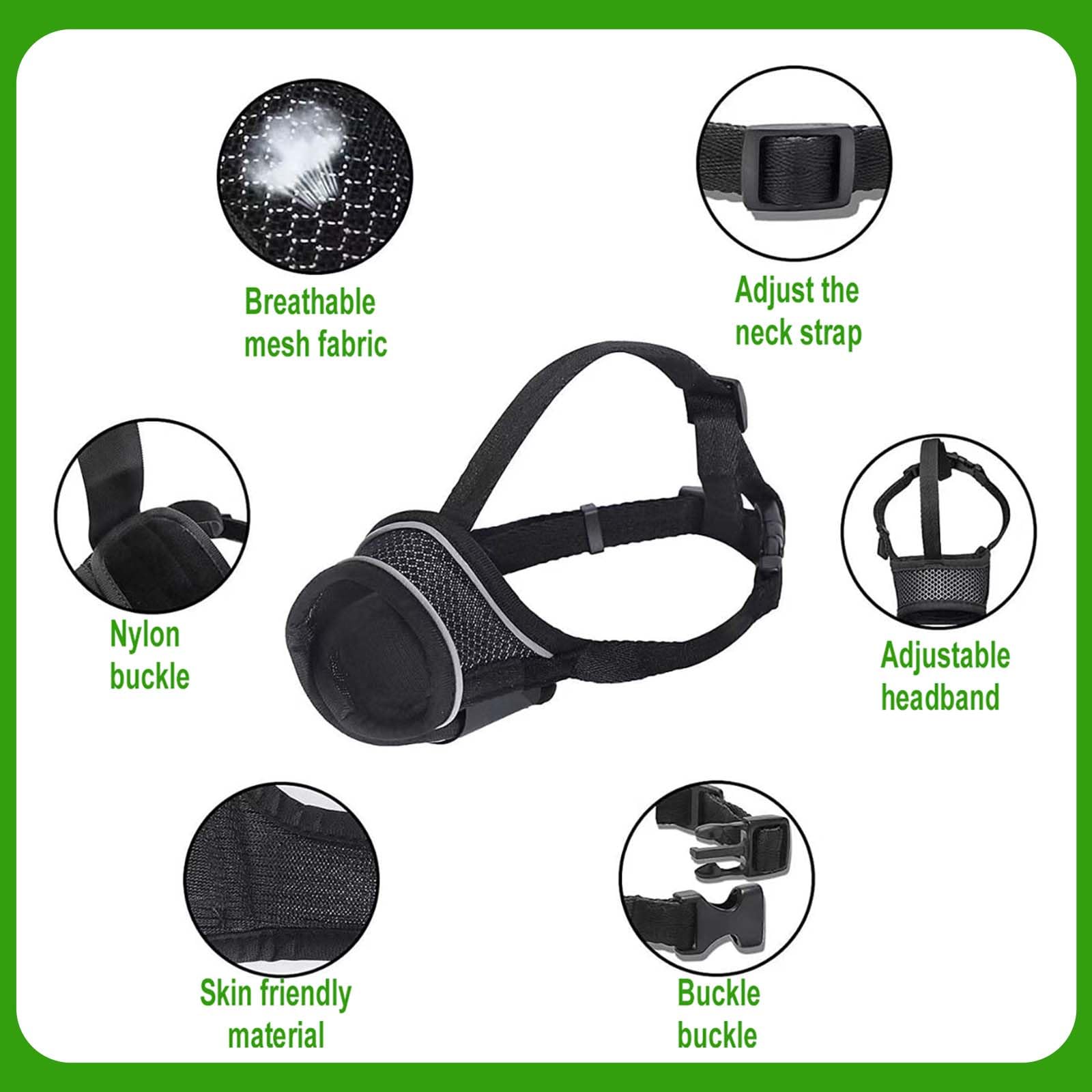 Comfortable Breathable Mesh Dog Muzzle with Headband, Adjustable Design Dog Muzzle for Preventing Biting Barking - Image 3