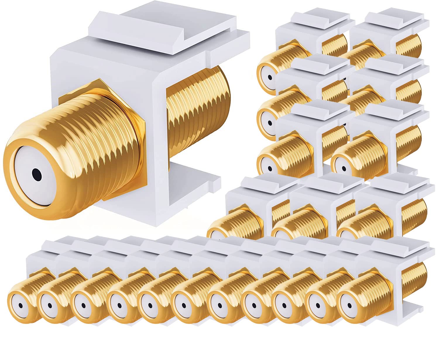 Coax Keystone Jack Insert,3GHz Coaxial Cable Connector GoldPlated,25