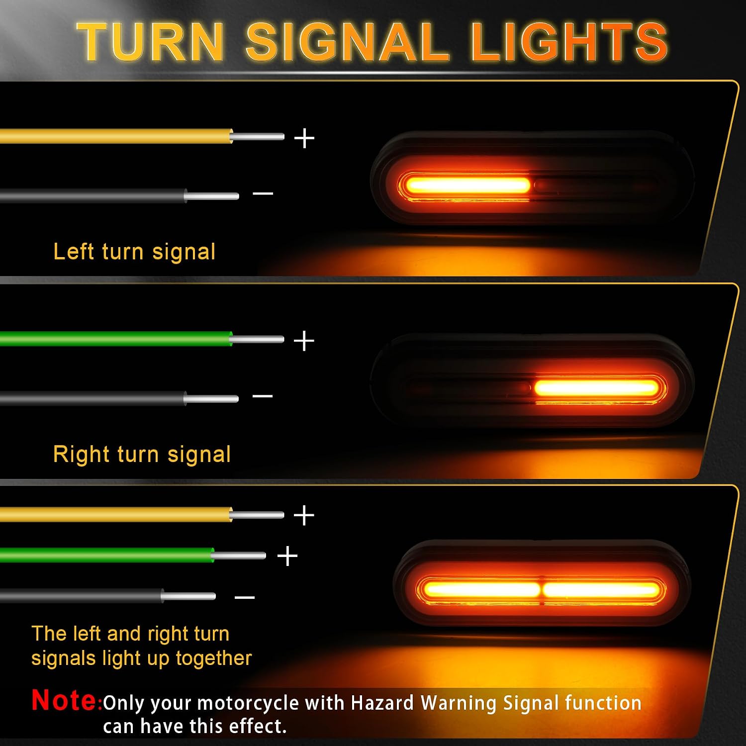iFunyLED Motorcylce LED Dual Color Tail Light,12V-80V Super Bright for Turn Signal Brake Driving light, Fits for ATV Scooter Bike Truck Trailer and Golf Car (Pack of 1)