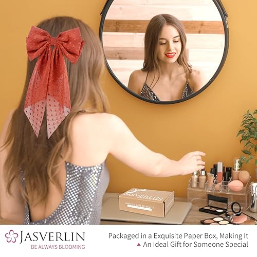 Miniatura 6 de Pinzas para el cabello para mujer, pasadores grandes de gasa, estilo francés, con cola larga, accesorios para el cabello para niñas, lazo de tela de