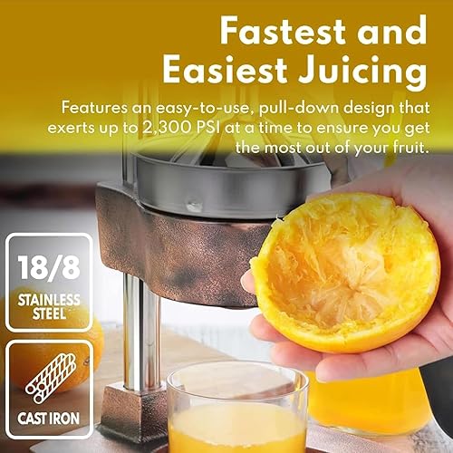 Miniatura 2 de Exprimidor manual de cítricos, exprimidor manual de limón, diseño separadosin pelardiámetro del filtro 4.291 inaltura de la base 1.378 injugo sale