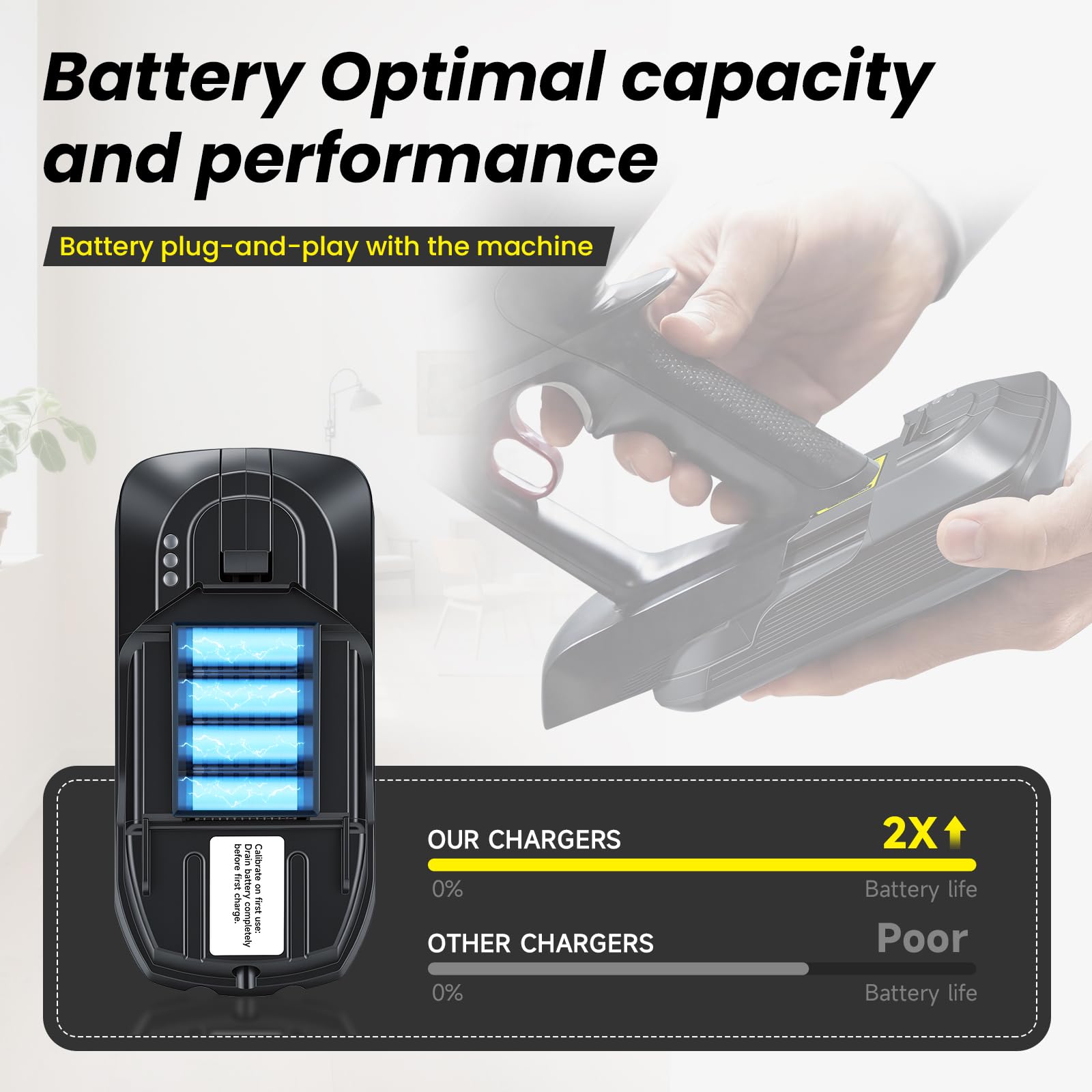 Batterie Remplacement 3500mAh pour Rowenta X-Force Flex 11.60 Animal & Aqua (25,2 V) Li-ION pour RH98 TY98 EO98 Serie ZR009701/RH9878WO - Non Compatible avec Modèles 25,9V & Flex 12.60!