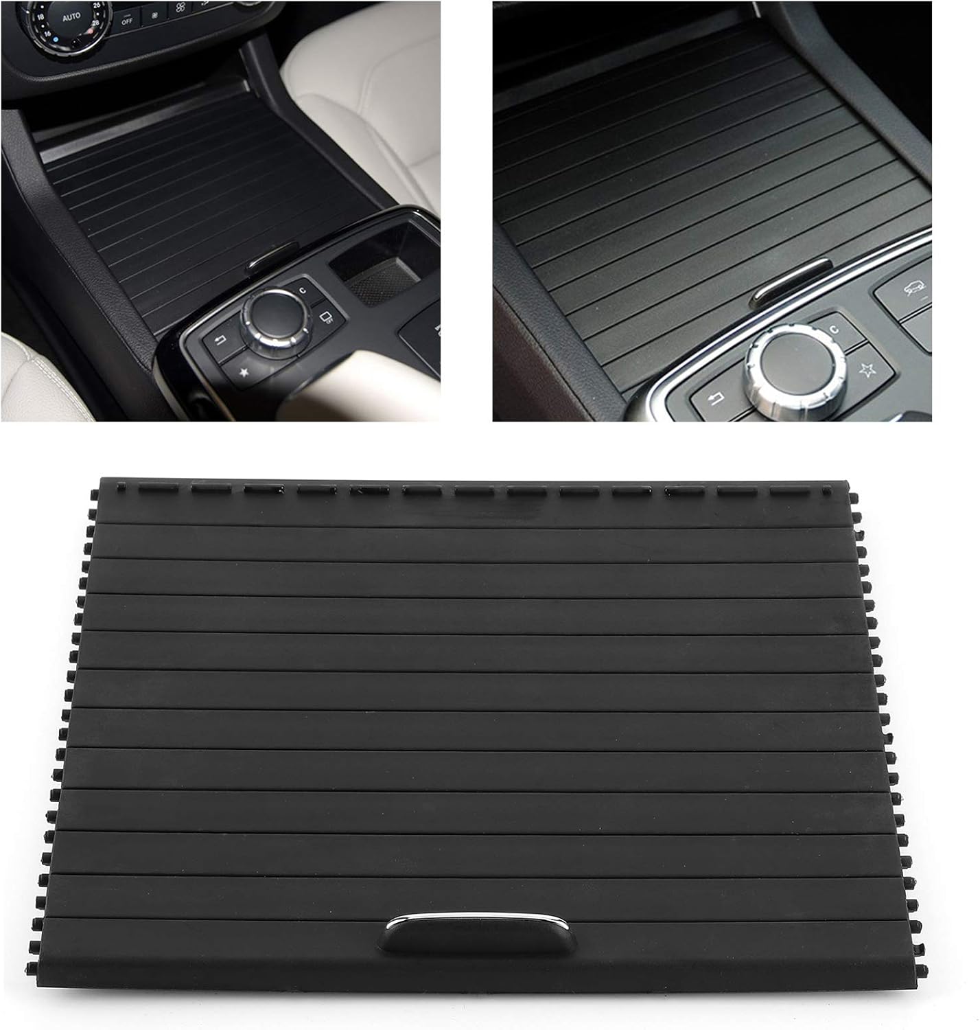 Center Console Roller Blind Cover 1666805802 Black Cup Holder Roller Zipper Fit for GL GLS GLE W166