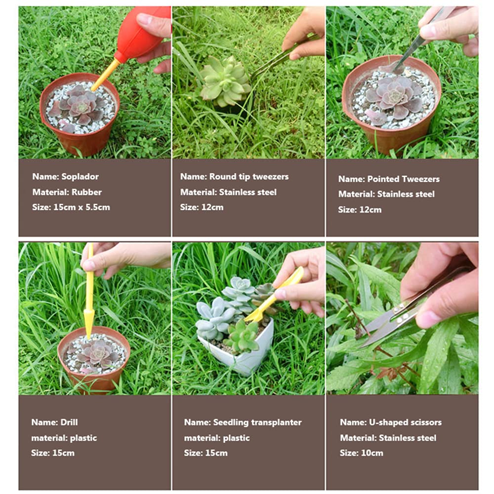 ZXCVB Kit Jardineria,15Pcs Mini Herramientas Jardinería,Ligeras Y Compactas Juego De Herramientas De Jardín con Caja De Almacenaje,para Mujeres/Hombres/Jardineros/Padres E Hijos