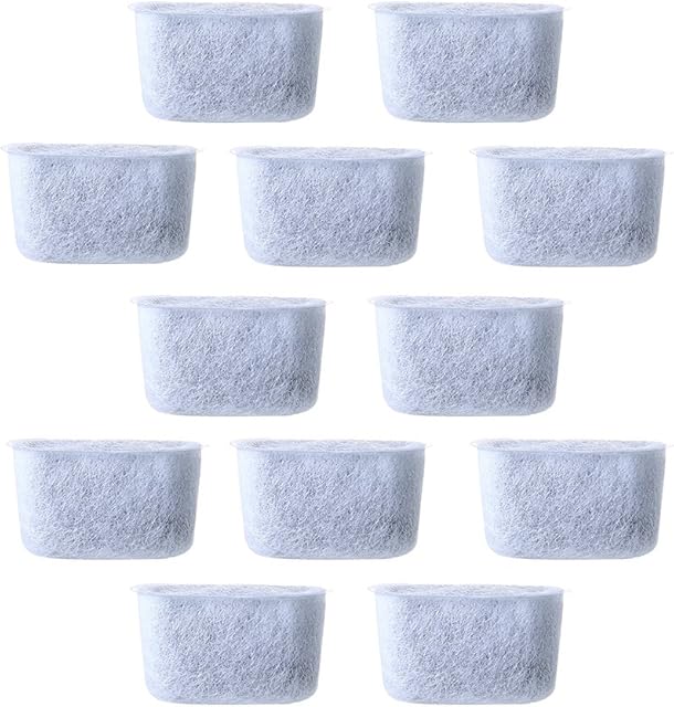 Charcoal Coffee Filter, 12 Pcs Replacement Non-Woven Activated Charcoal Water Filters for Cuisinart Coffee, Fits All Cuisinart Coffee Makers(4.7 * 2.1 * 2.6cm,White)