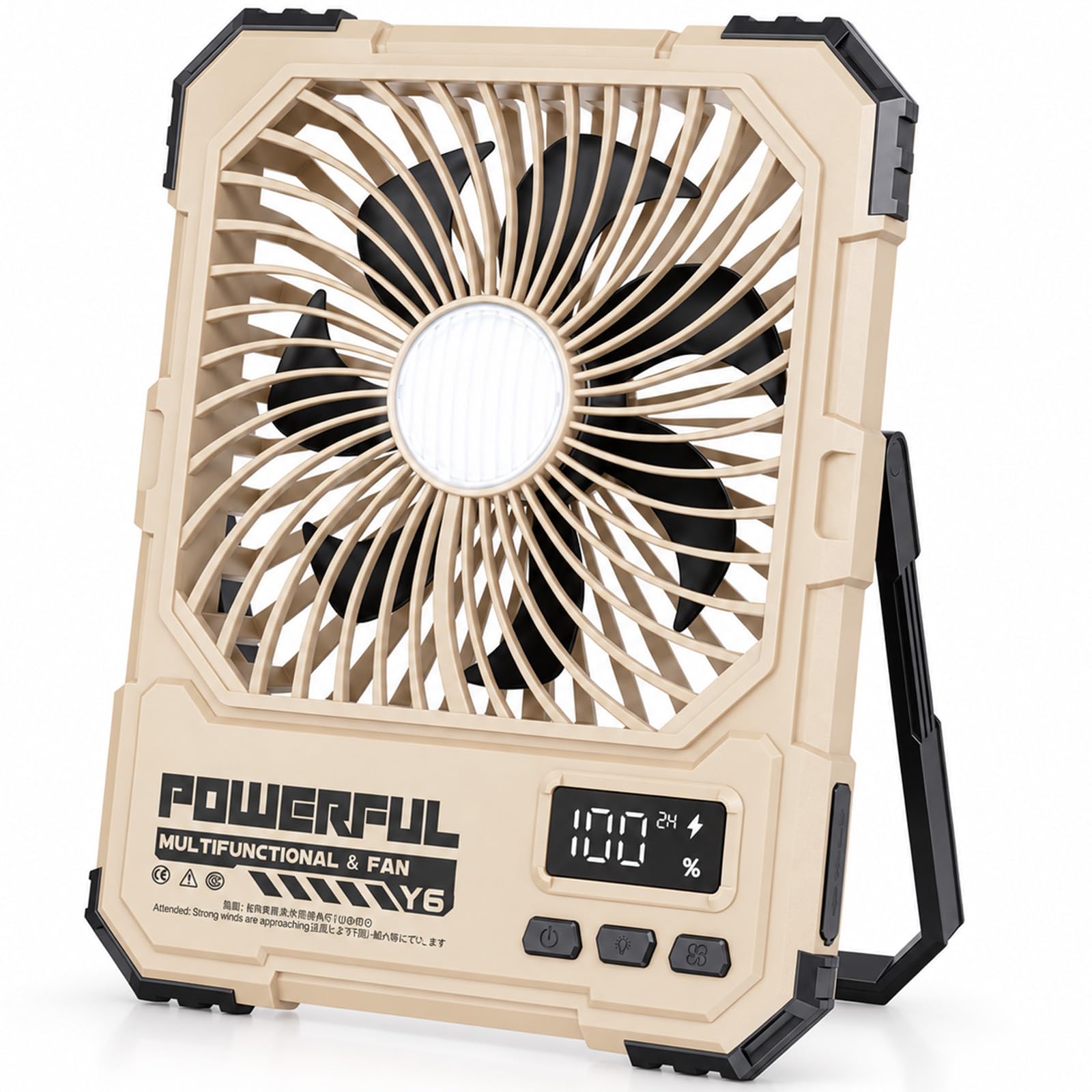 XG.&amp;co Camping Fan with LED Light, 20000mAh Rechargeable Portable Fan, 6-Inch Tent Fan with Remote Control, Hook &amp; Power Bank, 18-85H Ultra-Thin Foldable Fan for Camping, RV, Outdoor Travel