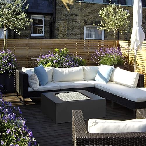 Miniatura 6 de Skyflame 4.53 kg de vidrio resistente al fuego, de 1.27 cm, de brillo intenso para paisajismo de chimenea, lugar para fogatas, Platino reflectante