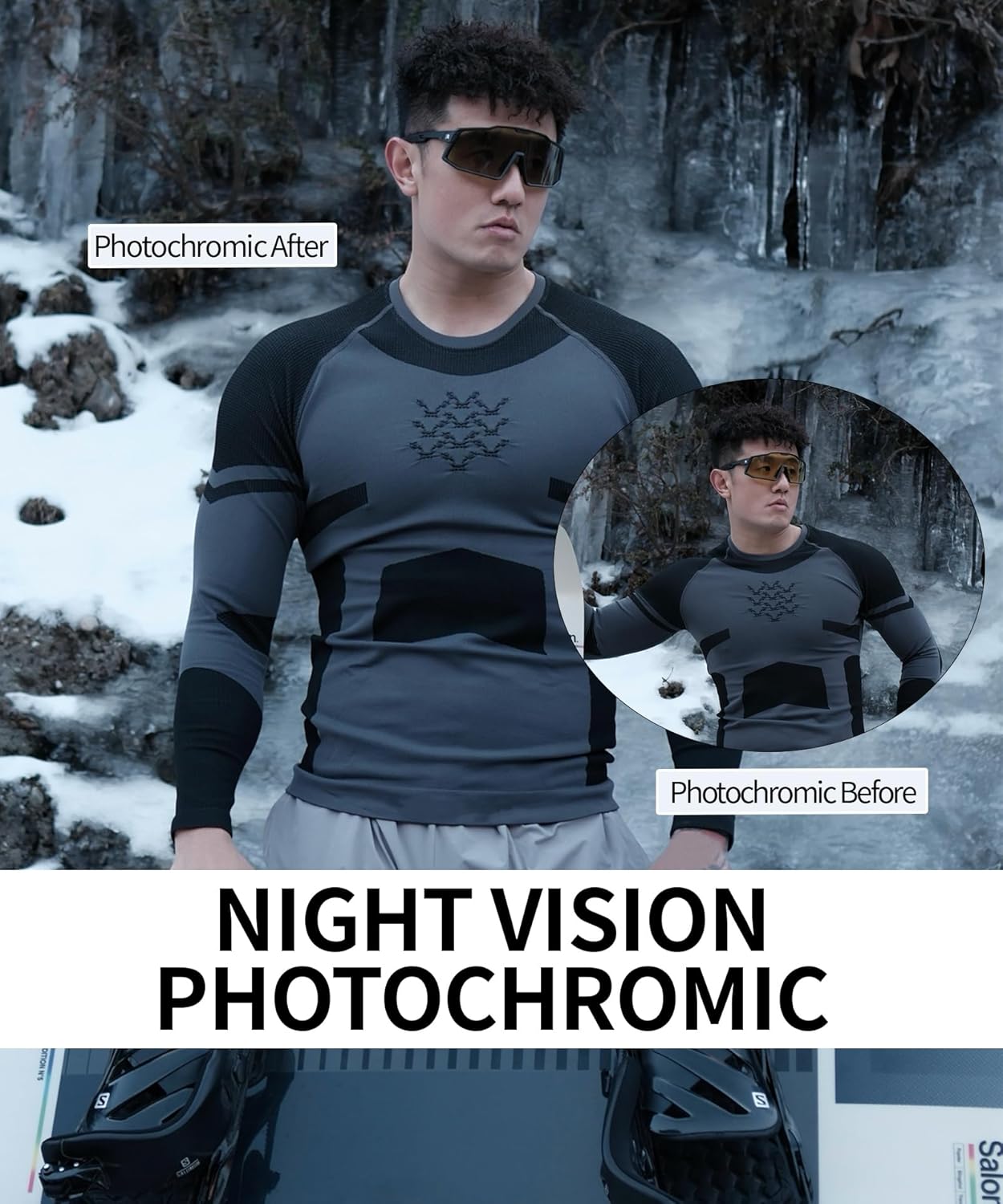 Photochromic Cycling Glasses Night Vision Bike Sunglasses with Myopic Frames for Men Women Bicycle Riding