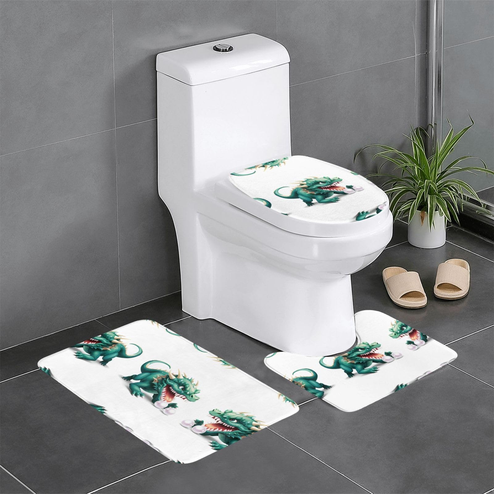 Tapis de salle de bain antidérapants WHJDPP Dragon Spits Pearls finitions premium