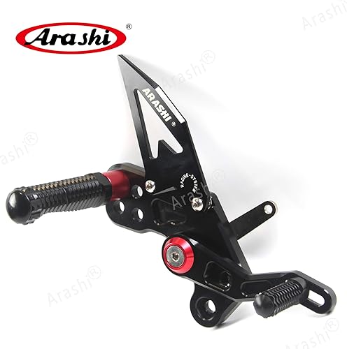 Miniatura 129 de Arashi reposapiés para motocicleta, accesorios ajustables, juego de reposapiés traseros Negro