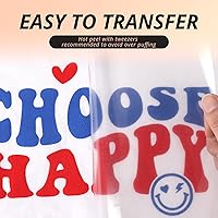 Vista 4 de HTVRONT Vinilo Puff de Transferencia de Calor - 10" x 6 pies Vinilo HTV Puff Rojo para Camisetas, Vinilo de Transferencia de Calor 3D Puff