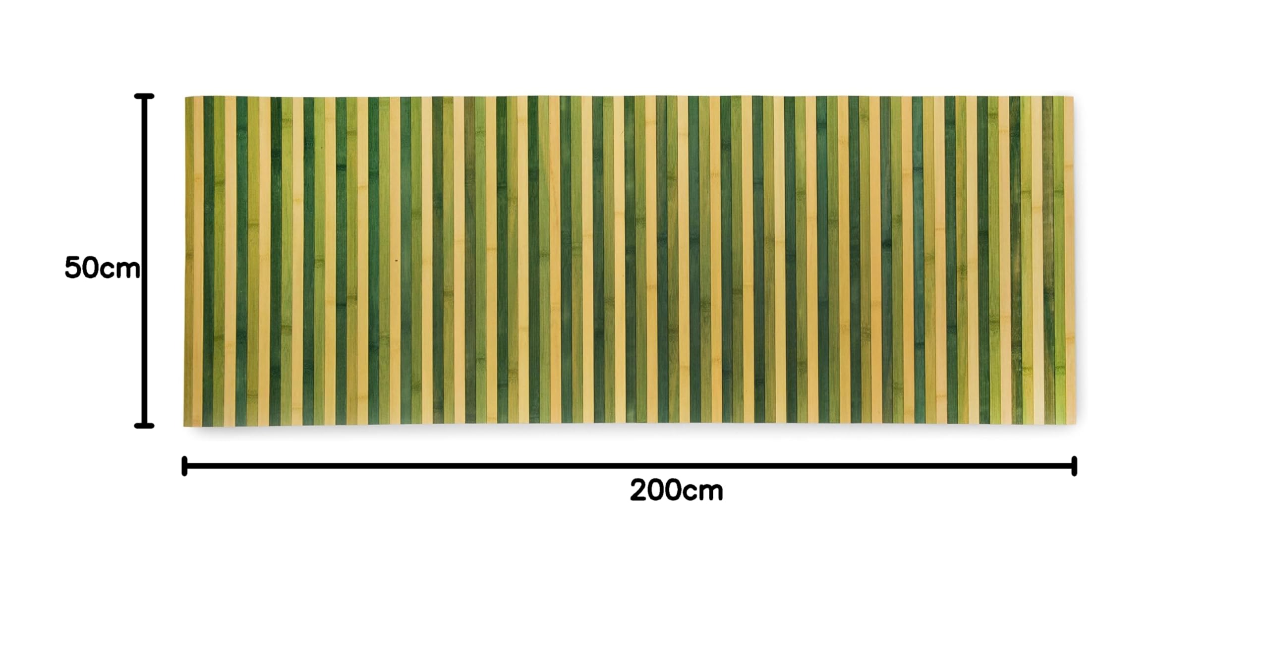 Tappeto Bamboo Cucina Antiscivolo Lavabile | Tappetino Cucina Idrorepellente | Passatoia Cucina Antiscivolo Lavabile ed Eco Sostenibile | Tappeto Bambu Effetto degradè (Verde, 50x200)