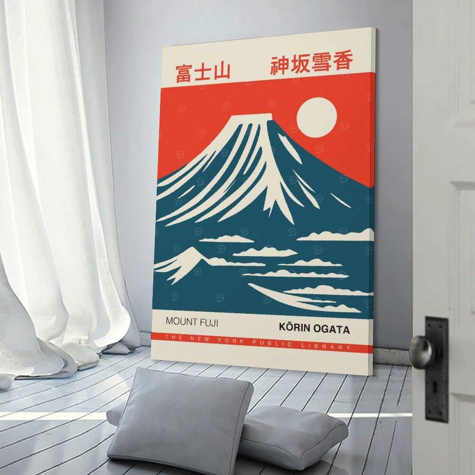 Junmoney Canvas Wall Picture Mount Fuji Japan, 24x36inch(60x90cm), for Gallery Wall Decor And Room Displays, Decorative Artwork with Flexible Styling