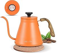 Vista 9 de Harriet Hervidor de cuello de cisne con termómetro para verter sobre café y té, 37 onzas líquidas, acero inoxidable, base duradera de 3 capas