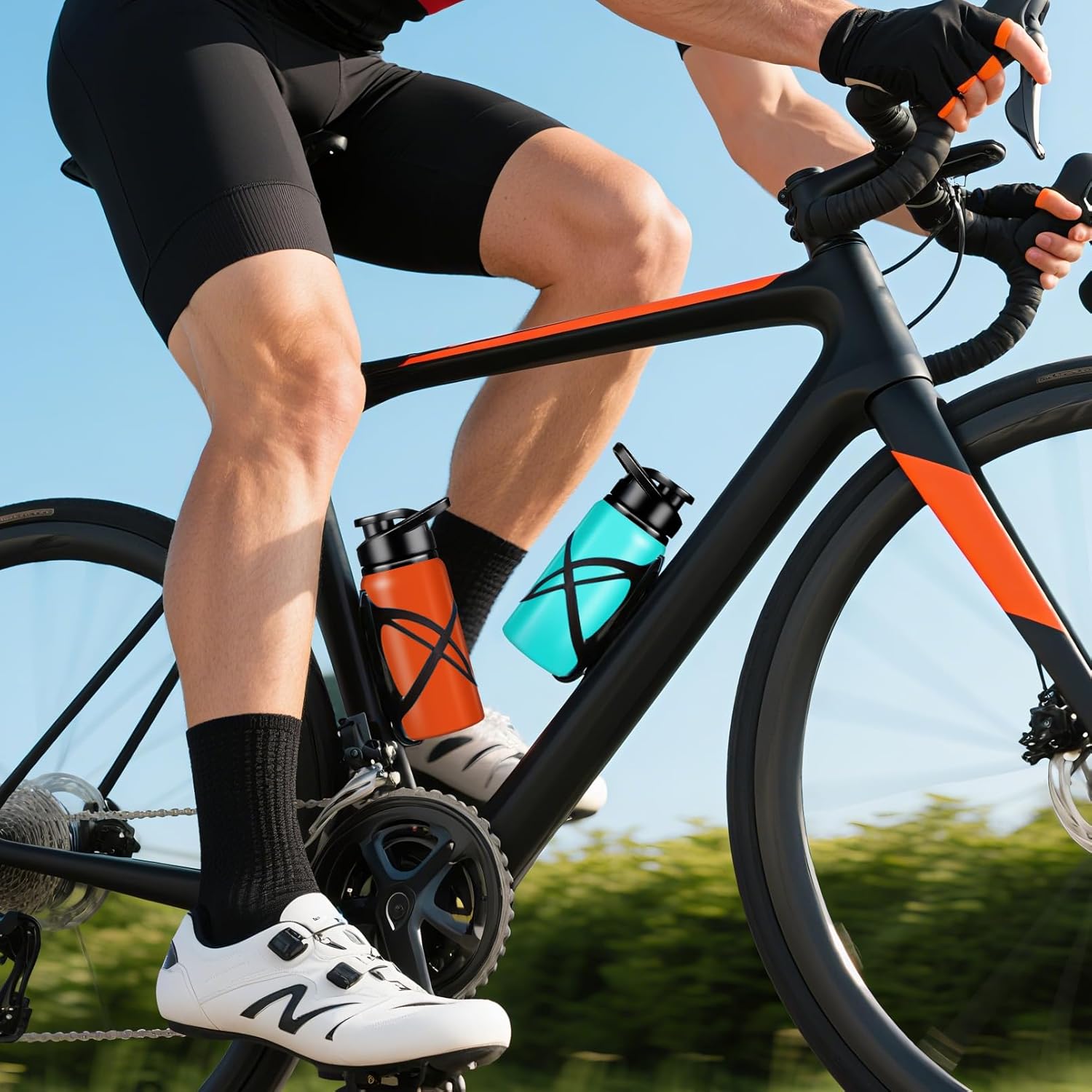 10 Pcs Aluminum Water Bottles Bulk, Multicolor Outdoor Sports Water Bottles, 17 oz Reusable Aluminum Bottles, Lightweight Sports Bottle with Snap Lids for Hiking Gym Travel Fishing Cycling - Image 7