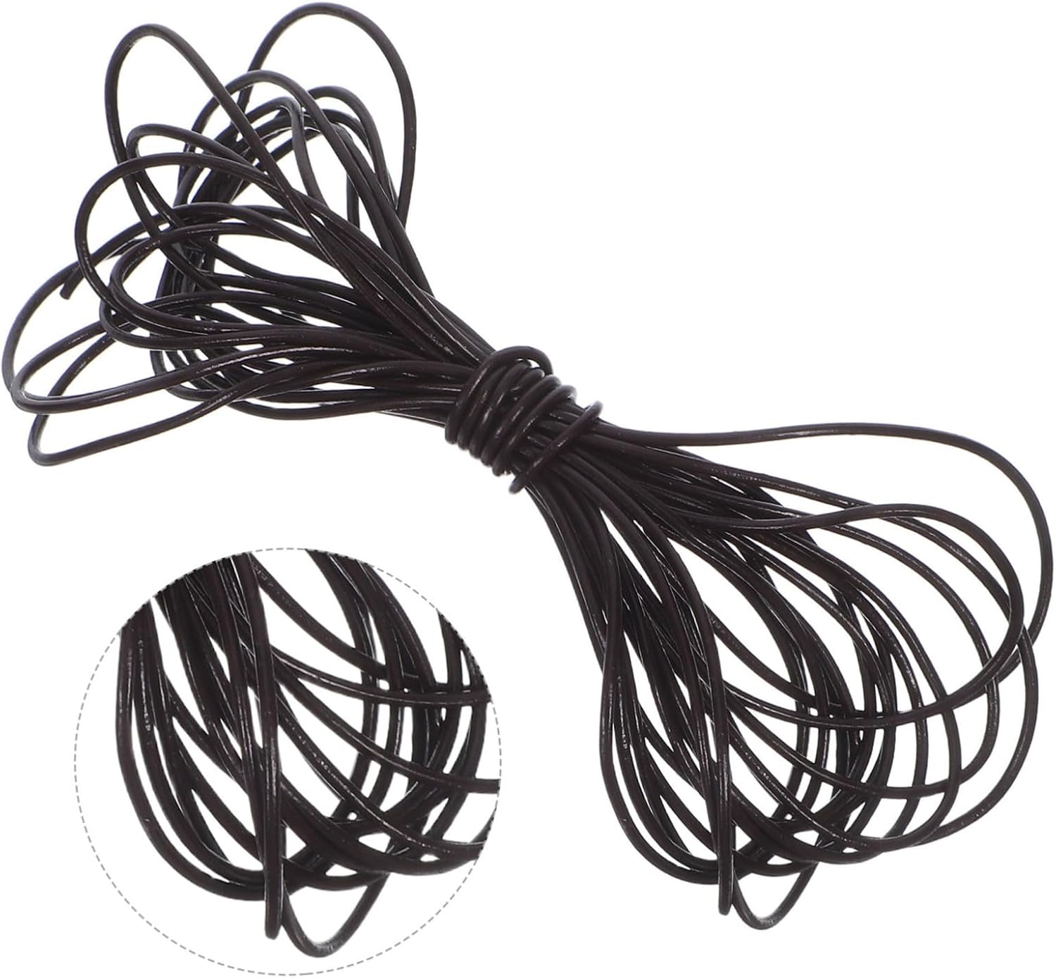 Zerodeko Deep Coffee 1.5mm Leather String for Bracelet Making, 5 Yards Cowhide Cord for Necklace Jewelry Crafting and Beading