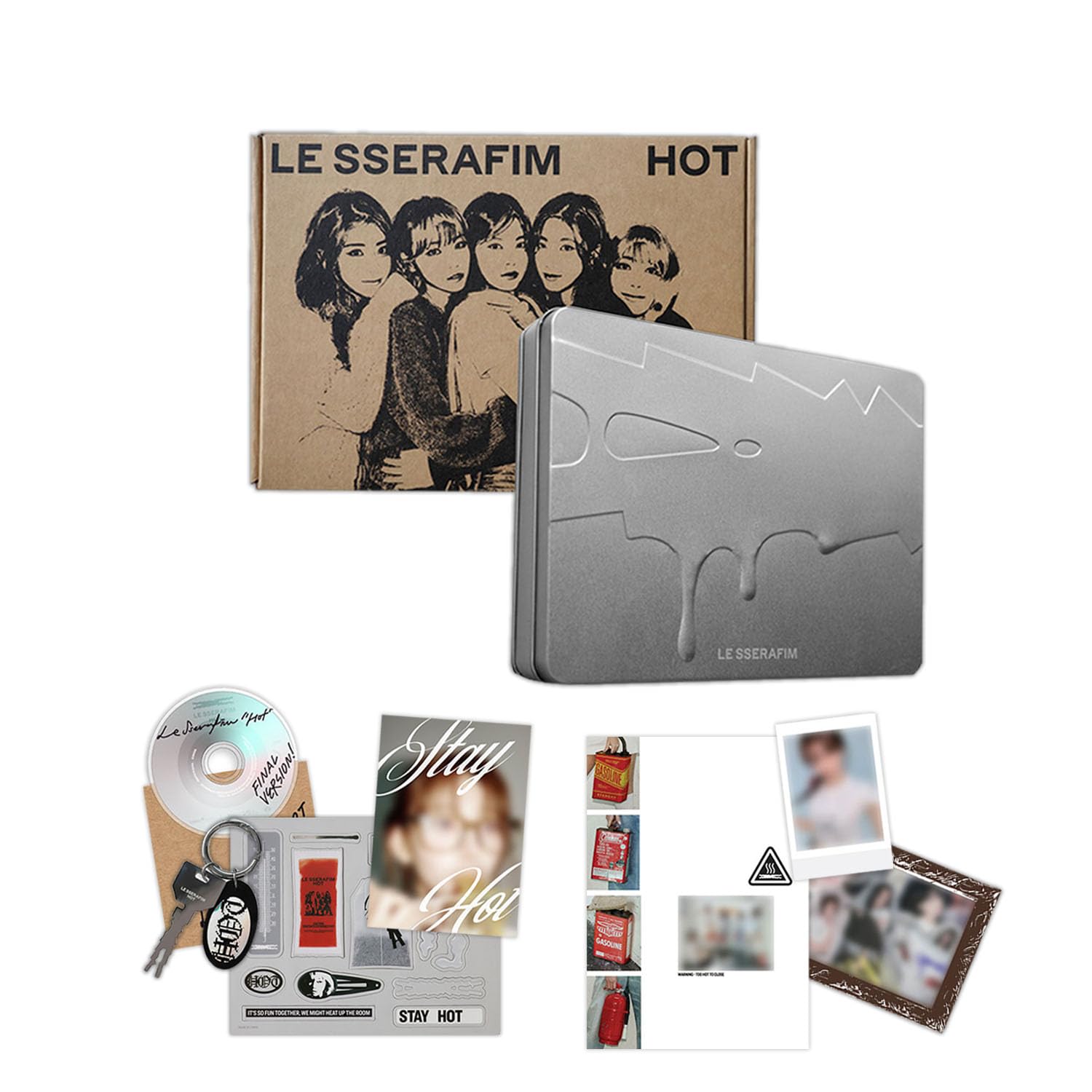 LE SSERAFIM - 5th Mini Album [HOT] (TIN CASE Ver.) Outer Box + Tin