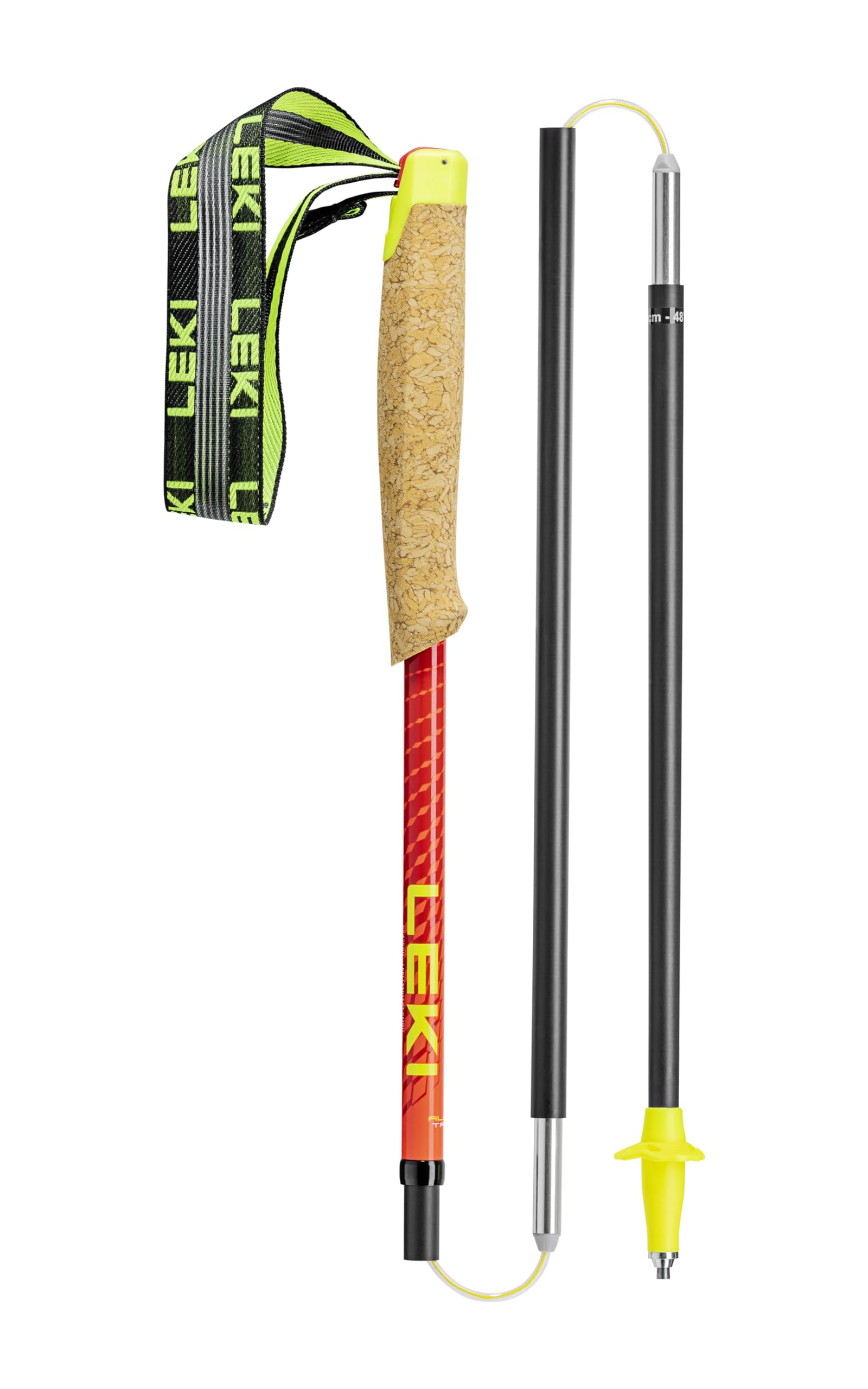 Leki Neotrail Pro FX.One Superlite - Bastones de Senderismo Ligeros Plegables de Carbono para Senderismo y Trail Running, Carbono Natural, Rojo Brillante y Rojo rubí