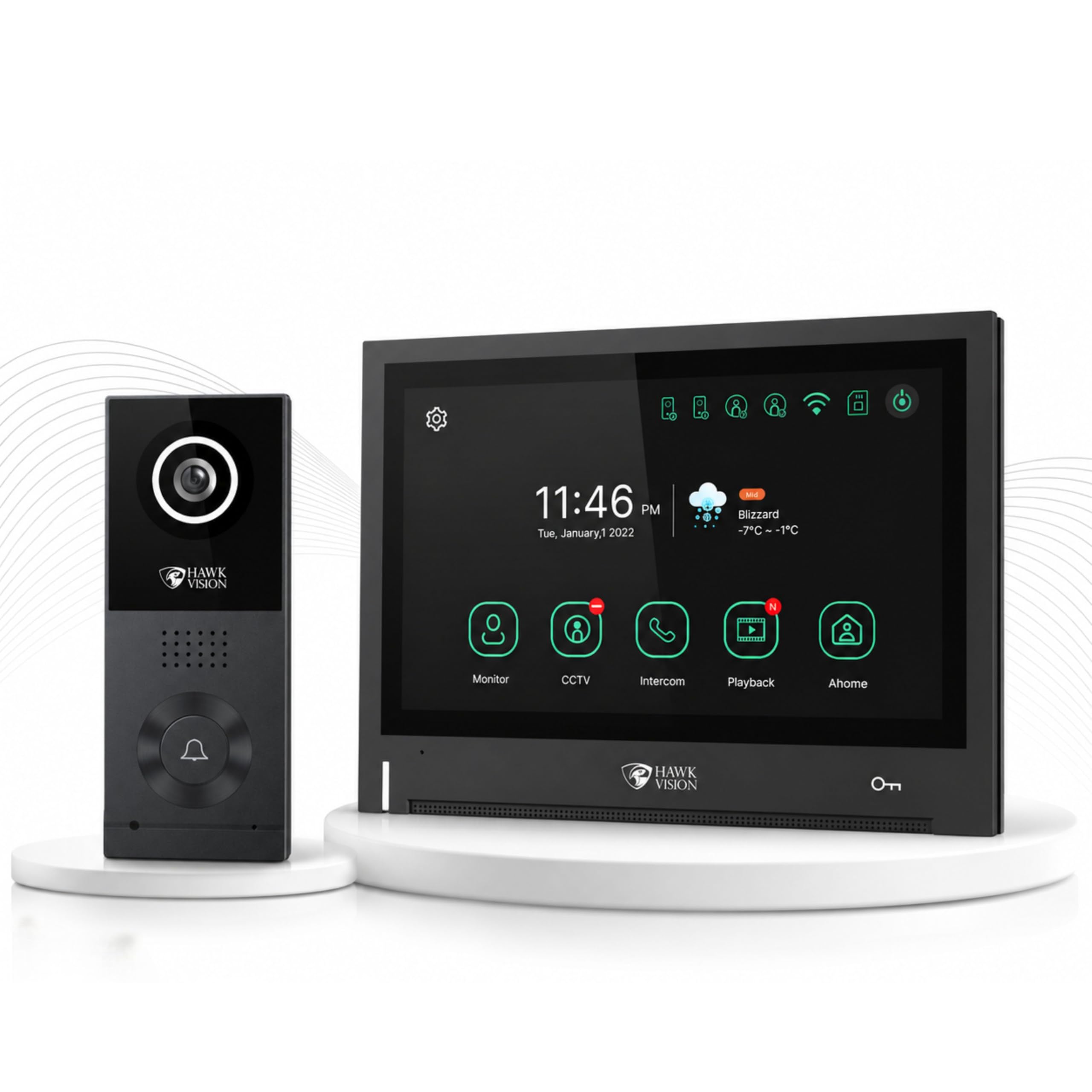 Hawkvision Smart WiFi Video Door Phone, 7 Inch IPS Capacitive Touch Monitor,2MP FHD 1080P Outdoor Camera,Remote App Control, Two-Way Audio, Motion Detection, IP65,IR Night Vision,128GB TF Card Support-image-20