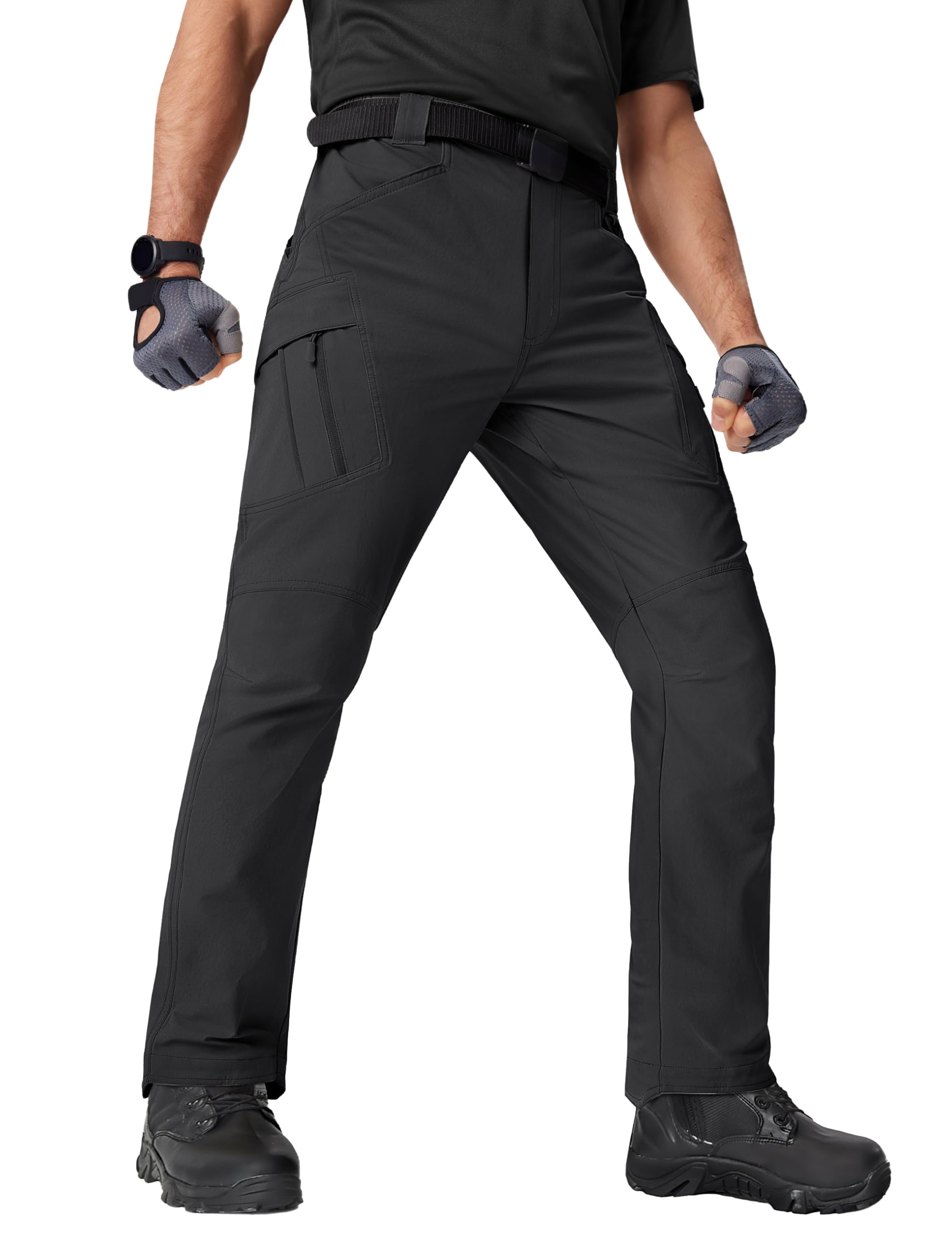 TACVASEN Men's Tactical Pants 9 Pockets Cargo Hiking Pants Lightweight Work Pants for Men Construction Water Resistant