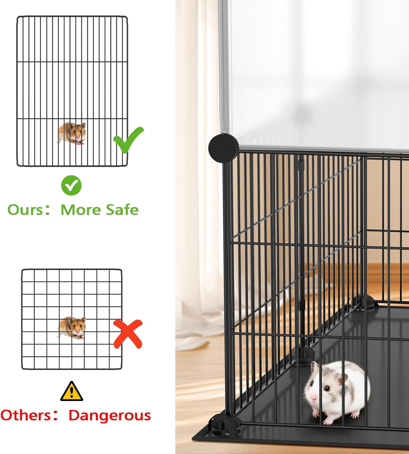 XiaZ Small Animal Playpen 26 Panels, Guinea Pig Cages with Waterproof Mat 47.2" x 23.6" x 23.6",Puppy Play Pen for Chicken,Pet Fence for Rabbit,Bunny,Ferrets,Hamsters,Hedgehogs Indoor