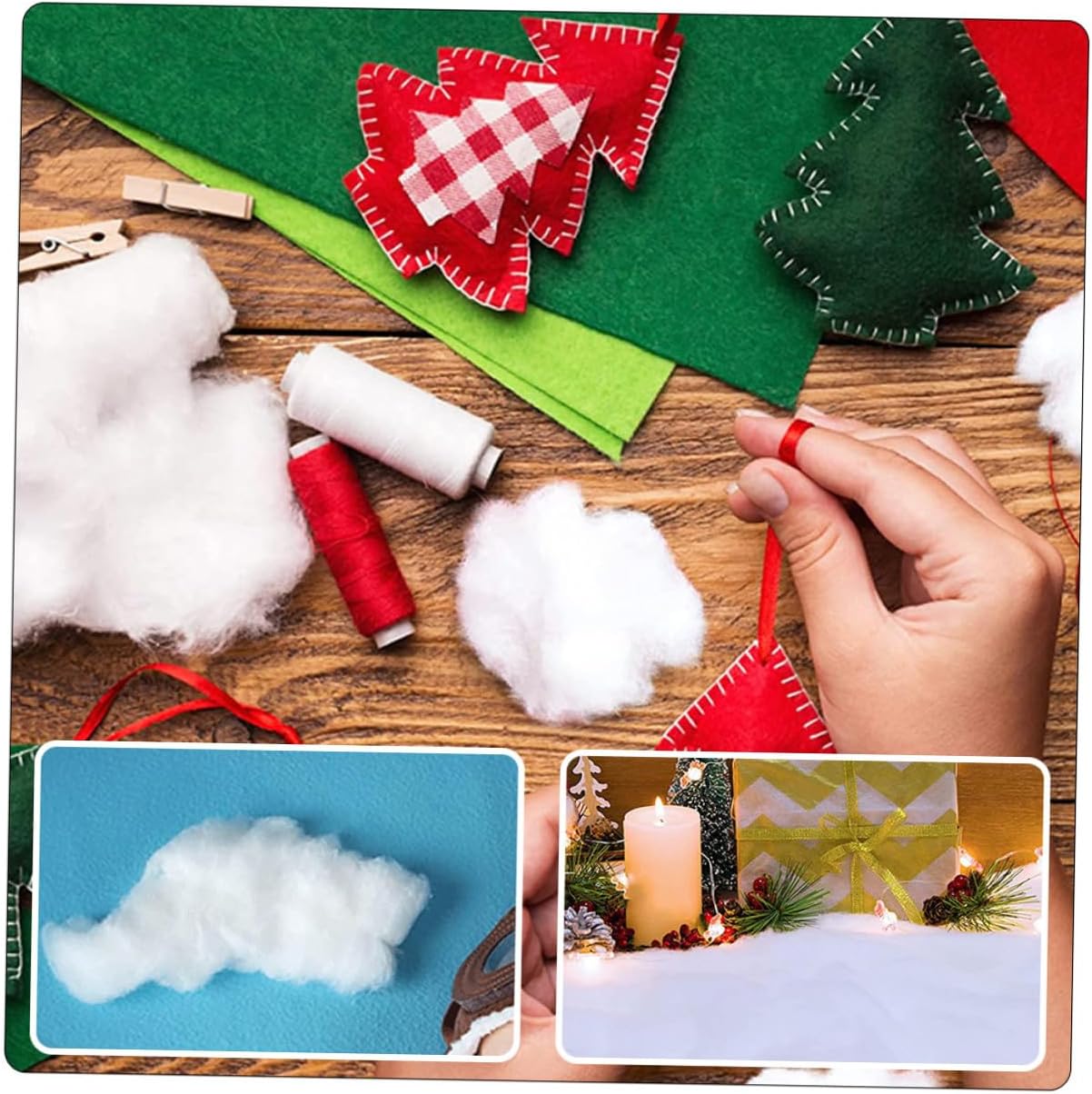 Angoily 2pcs Christmas Artificial Snow Blanket Fluffy Fake Snow Decor Winter Party Table Runner Photo Prop for Holiday Village Display