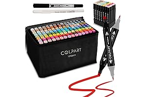 120 Alcohol Brush Markers - Dual Tips Sketch Markers for Adults and Kids
