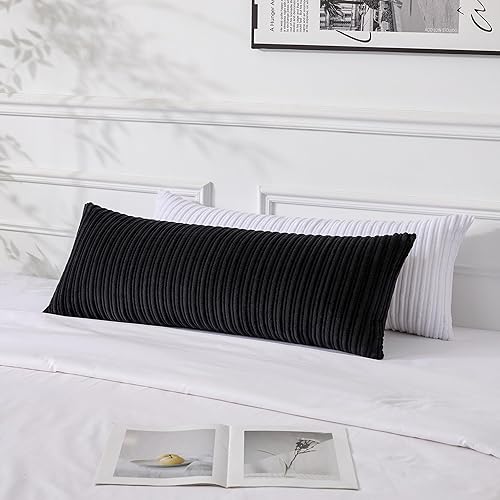 Miniatura 314 de UGASA - Juego de 2 fundas de almohada de terciopelo a rayas, funda decorativa para cojín con cremallera oculta para el hogar, sofá, dormitorio,