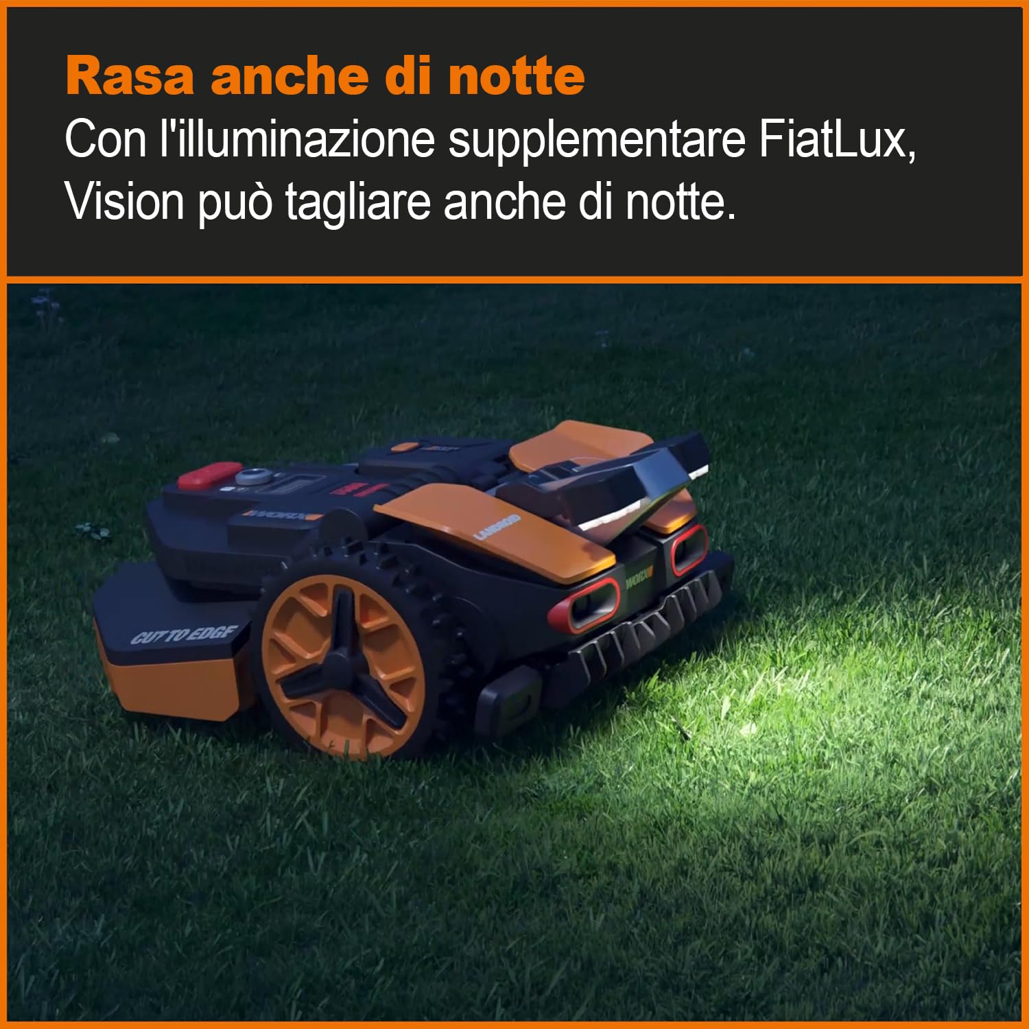 WORX Landroid Vision S250 robot tosaerba WR202E per giardini fino a 250 m² – robot tosaerba intelligente senza cavo di limitazione – WLAN e Bluetooth – prevenzione attiva degli ostacoli con tecnologia