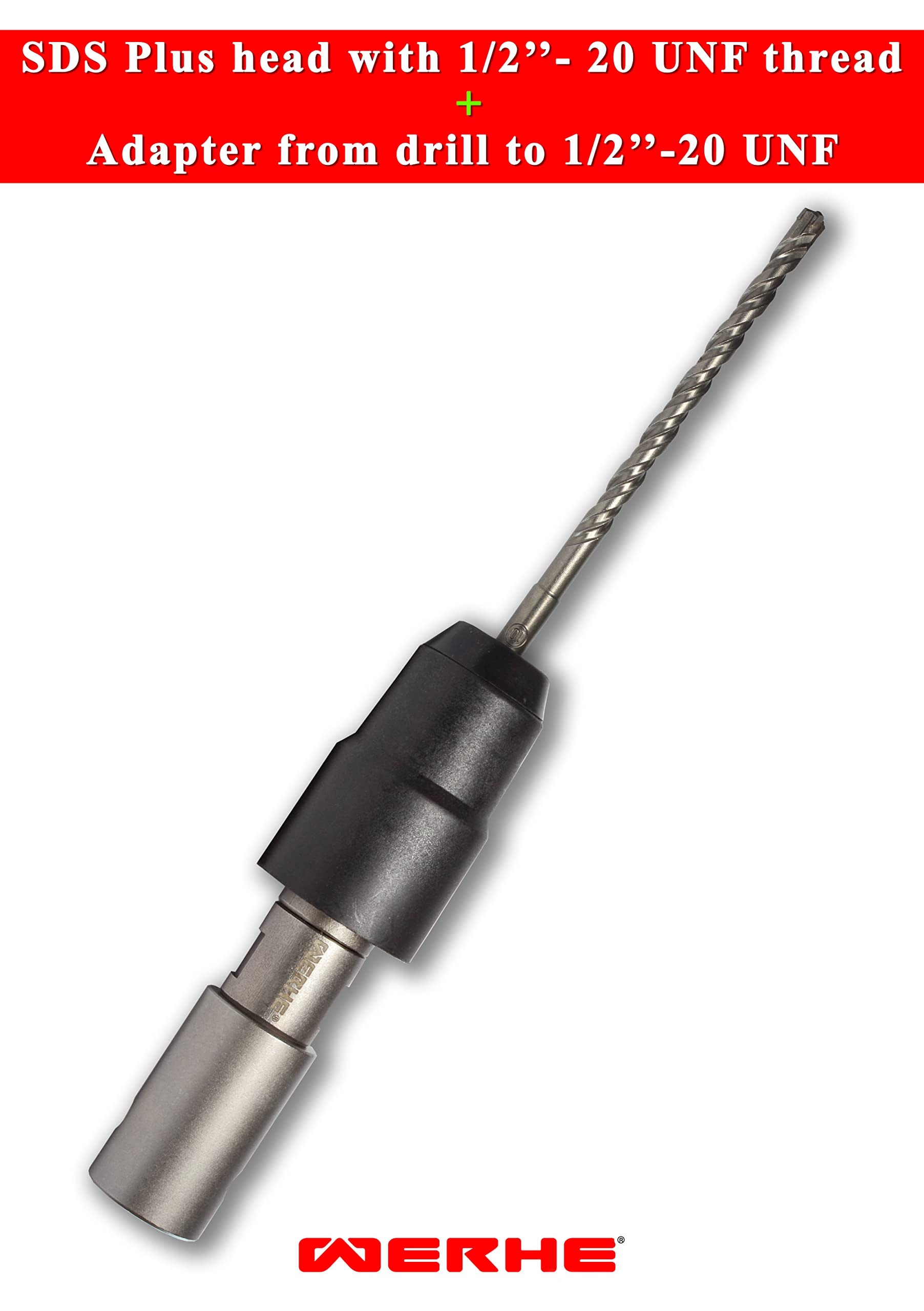 Adattatore Mandrino SDS Plus WERHE® - Filettatura 1/2-20UNF, Per Trapani E Utensili Da Costruzione - Foto 10