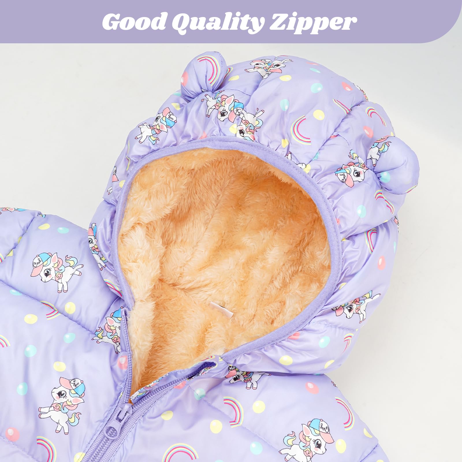 JiAmy Baby Kinder Winterjacke mit Kapuze Jungen Mädchen Wintermantel Winddicht Verdicken Warmen kinder jacke Reißverschluss Kapuzenjacke Fleece Mantel 18 Monate-5 Jahre