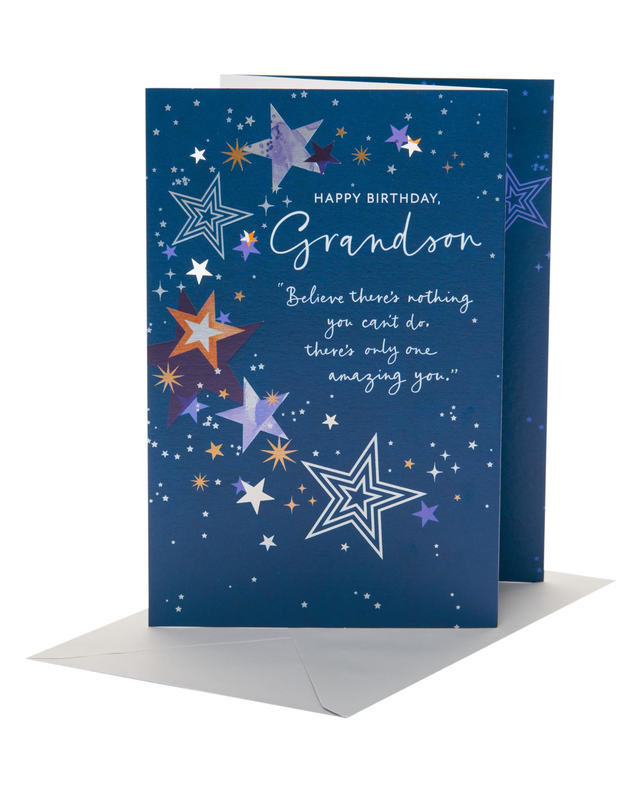 UK Greetings | Birthday Card for Grandson | Stars Design | With Envelope