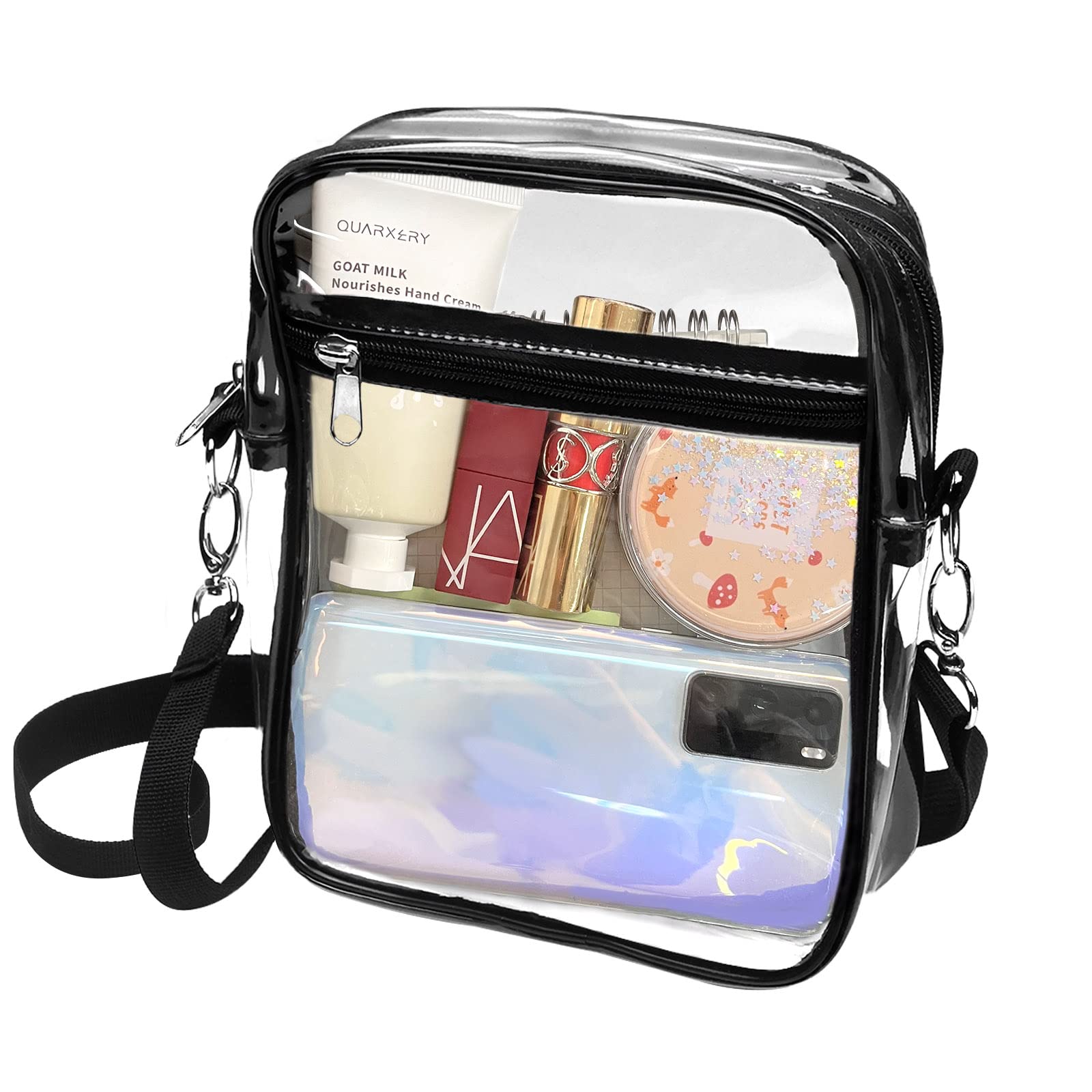 GrezeaClear Crossbody Purse Bag Stadium Approved Clear Concert Bag for Women Men