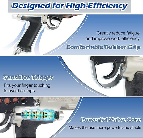 Miniatura 4 de WOODPECKER C-760A - Pistola neumática de anillo de cerdo de calibre 16, diámetro de cierre de 0.118 in a 0.157 in, grapas de anillo de cerdo corona