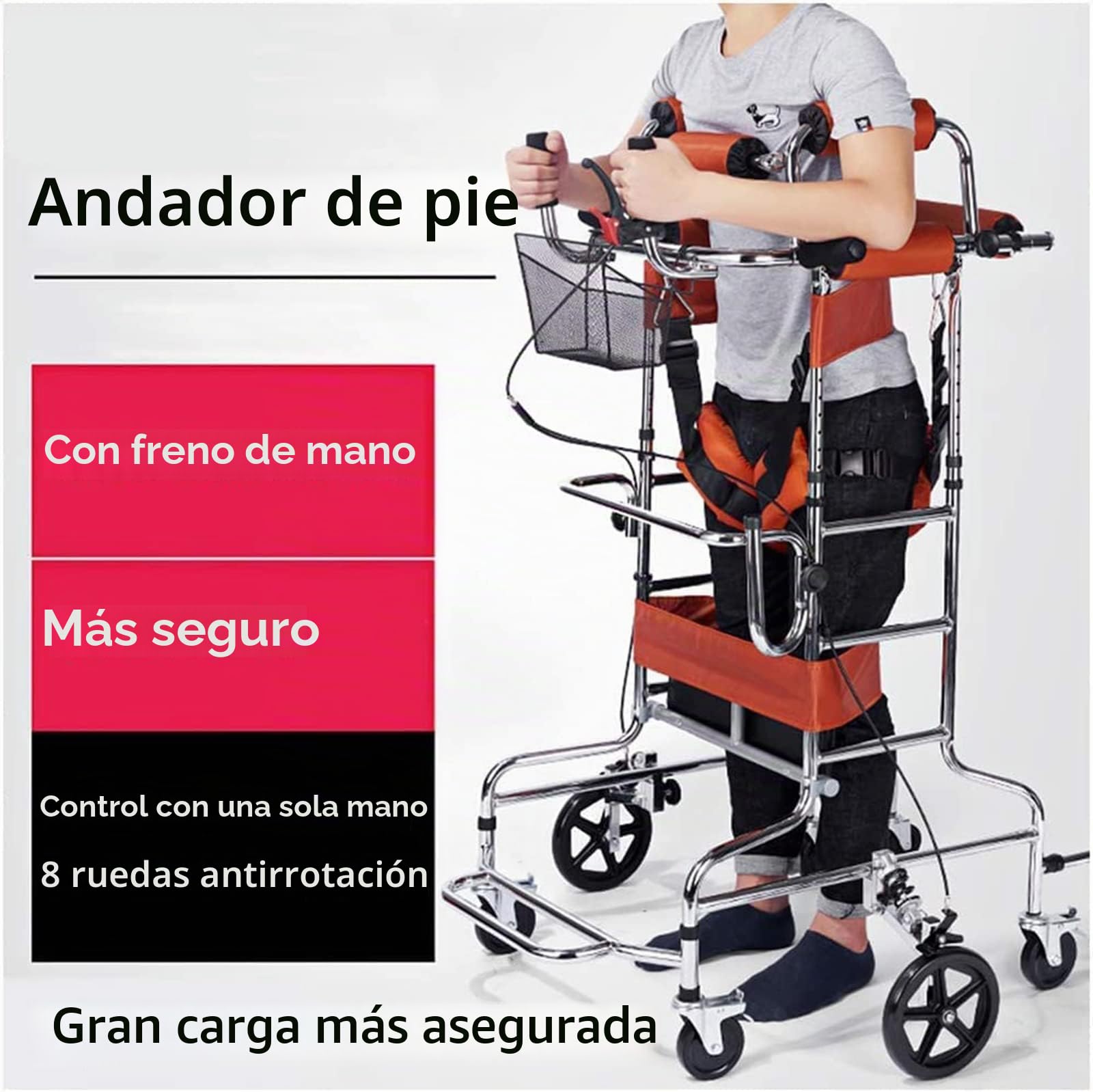 Andadores para Personas Mayores, andadores de exploración, andadores con Ruedas y andadores con Asientos para Personas Mayores, rehabilitación y Personas discapacitadas con hemiplejia