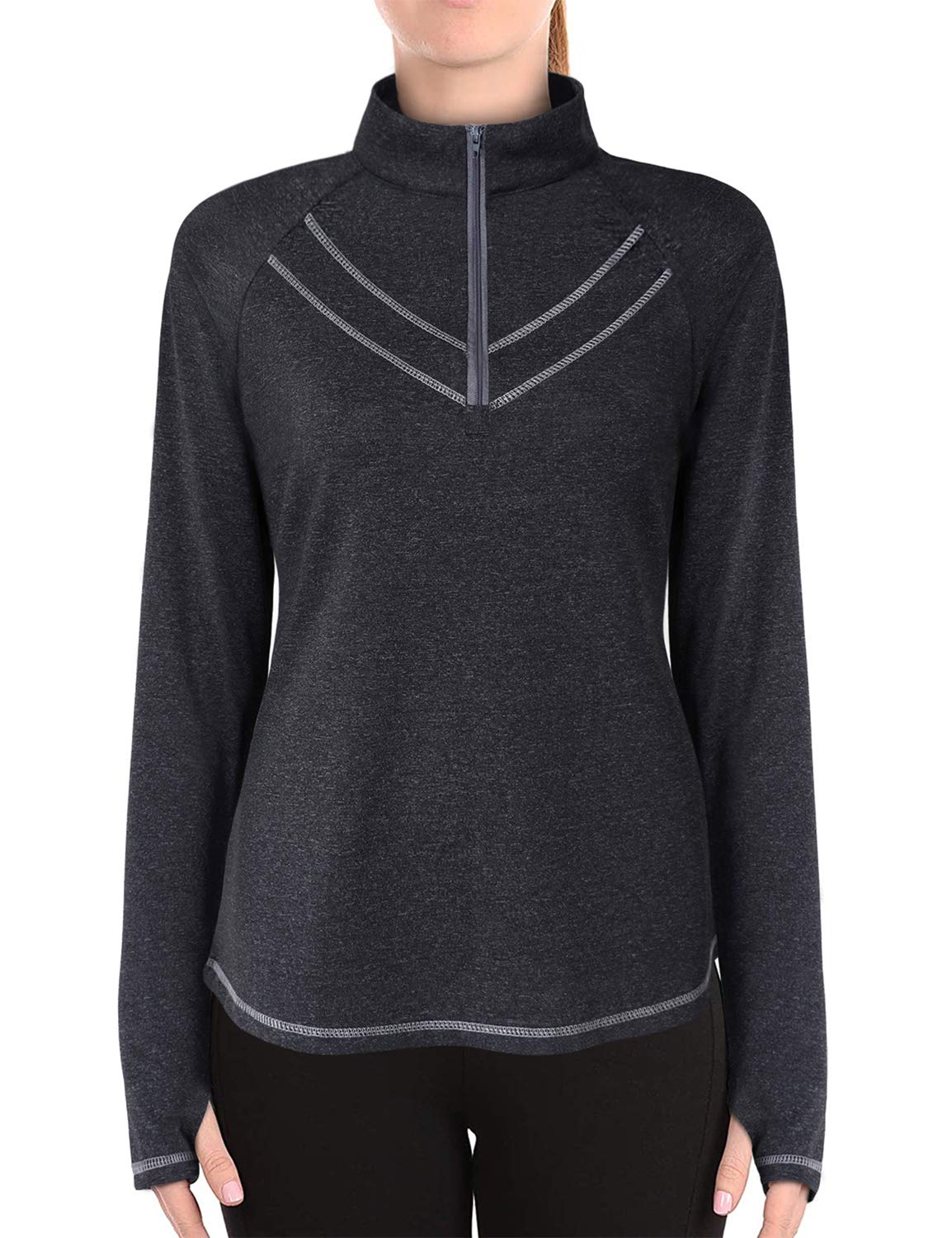 VldneryVindery Women Quick-Dry Line Decor Front Yoga Workout Shirts Athletic Gym Loose Fit Tops