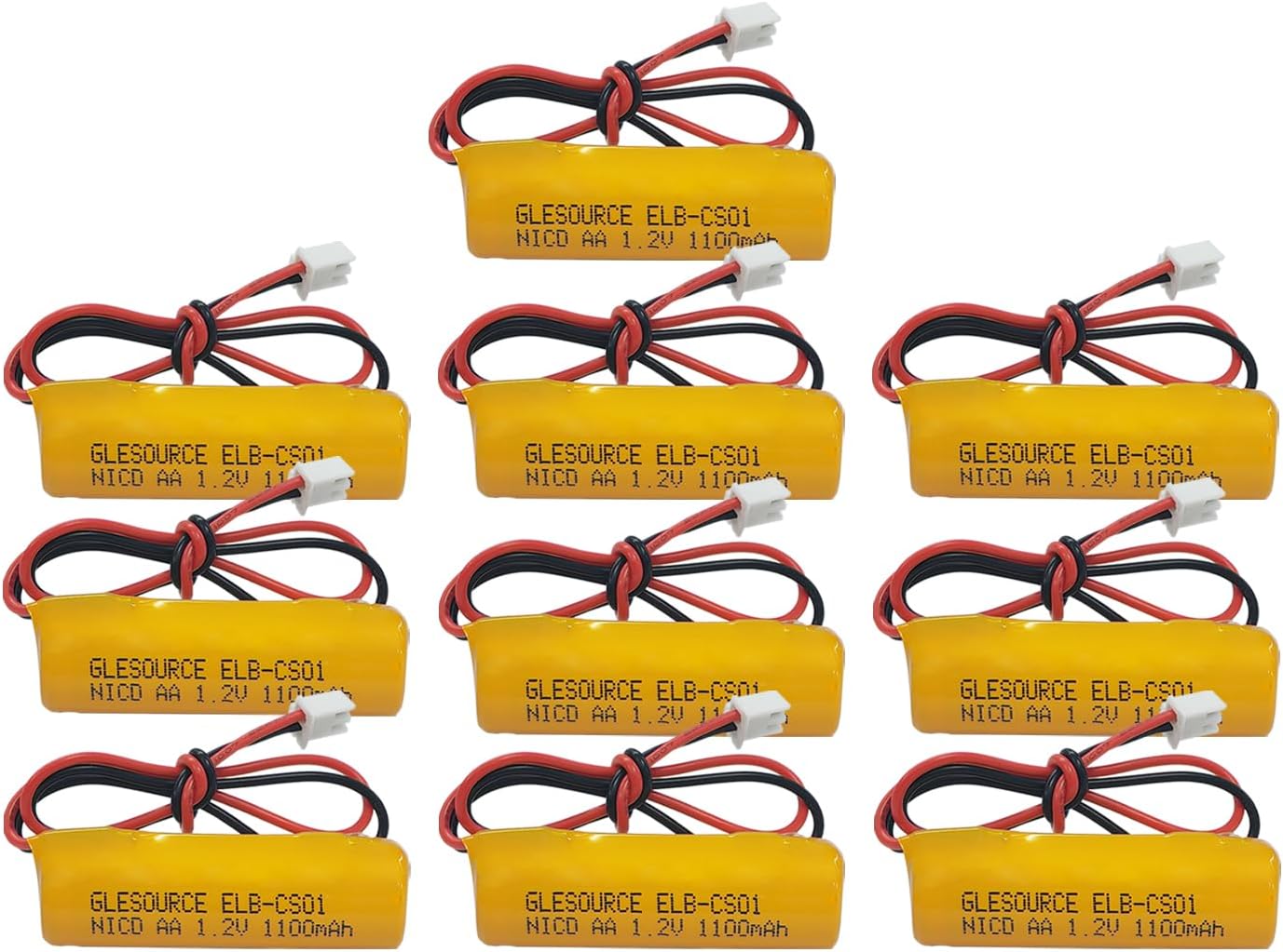 ELB-CS01 1.2V 1100mAh NiCad Emergency Light Battery Replacement for Unitech OSA268 EXR EL 122 C4T, Custom-322 BST DAA900BT (10 Pack)